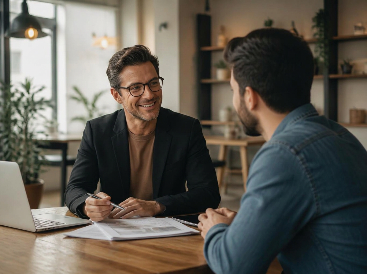 An accountant listening as a client describes their business